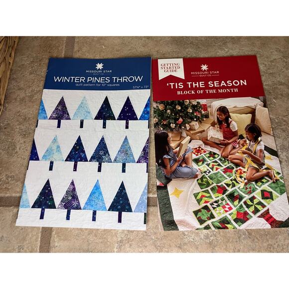 Christmas‎ Quilting Pattern Lot of 10, Trees, Missouri Star, Unseen Hand, VTG - Picture 5 of 6